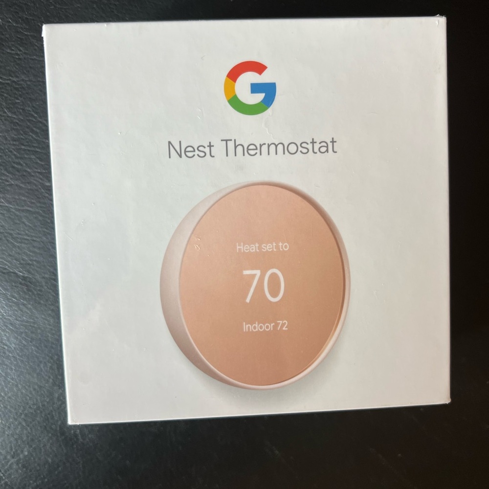 Google Nest Thermostat - Smart Programmable Wi-Fi Thermostat - Sand (Brand New)